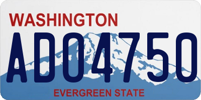 WA license plate ADO4750