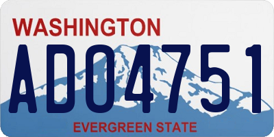 WA license plate ADO4751