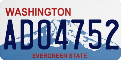 WA license plate ADO4752
