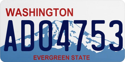 WA license plate ADO4753