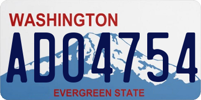 WA license plate ADO4754