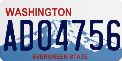 WA license plate ADO4756