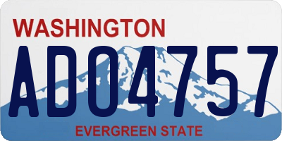 WA license plate ADO4757