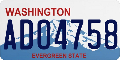 WA license plate ADO4758