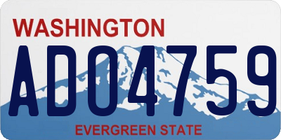 WA license plate ADO4759