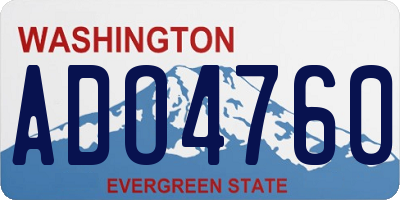 WA license plate ADO4760