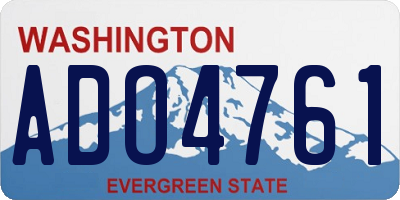 WA license plate ADO4761