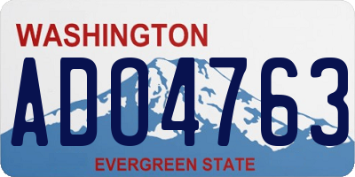 WA license plate ADO4763