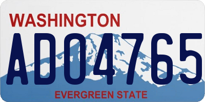WA license plate ADO4765