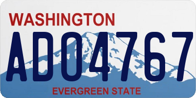 WA license plate ADO4767