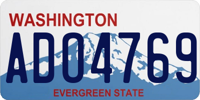 WA license plate ADO4769