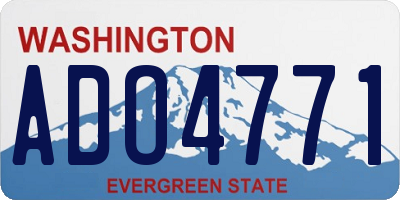 WA license plate ADO4771