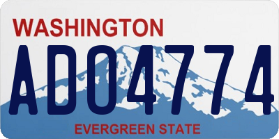 WA license plate ADO4774