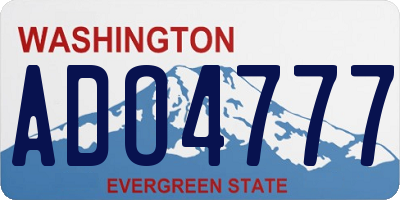 WA license plate ADO4777