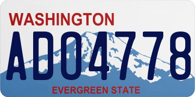 WA license plate ADO4778