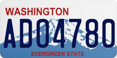 WA license plate ADO4780