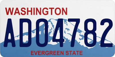 WA license plate ADO4782