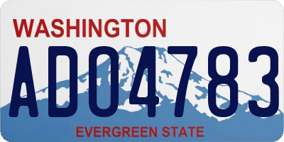 WA license plate ADO4783