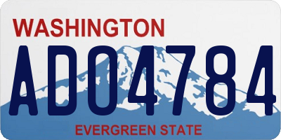 WA license plate ADO4784