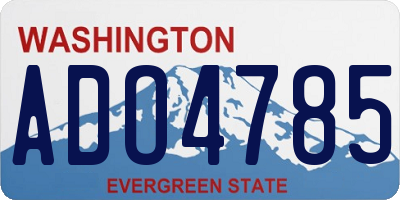 WA license plate ADO4785