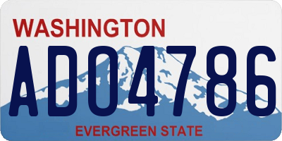 WA license plate ADO4786