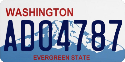 WA license plate ADO4787