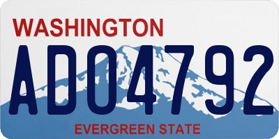 WA license plate ADO4792