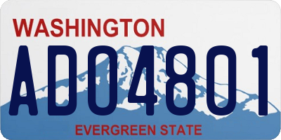 WA license plate ADO4801