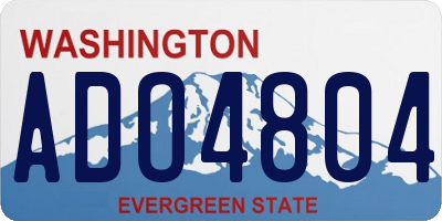 WA license plate ADO4804