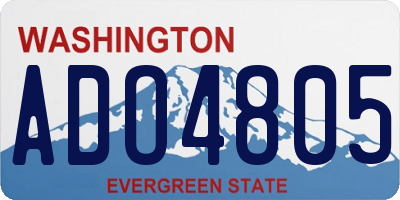 WA license plate ADO4805