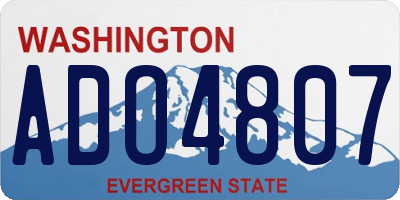 WA license plate ADO4807