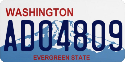 WA license plate ADO4809