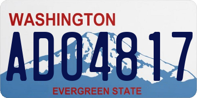 WA license plate ADO4817
