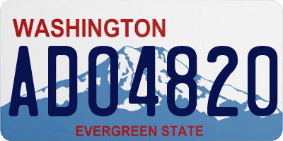 WA license plate ADO4820