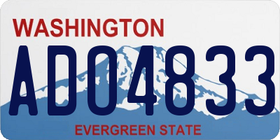 WA license plate ADO4833