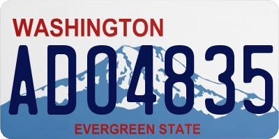 WA license plate ADO4835