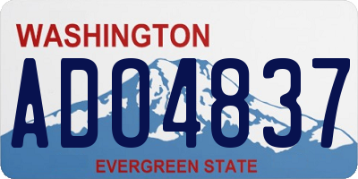 WA license plate ADO4837