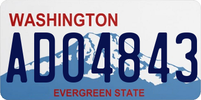 WA license plate ADO4843
