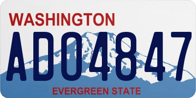 WA license plate ADO4847