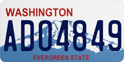 WA license plate ADO4849
