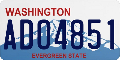 WA license plate ADO4851
