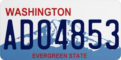 WA license plate ADO4853