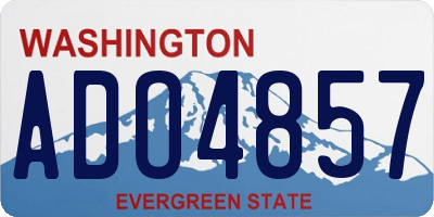 WA license plate ADO4857