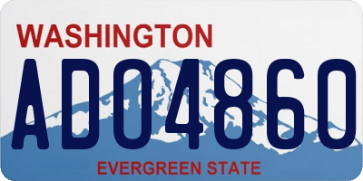 WA license plate ADO4860