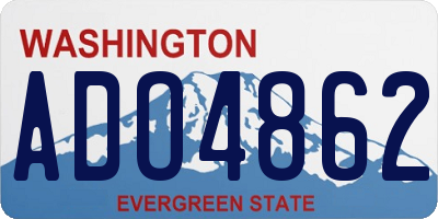 WA license plate ADO4862