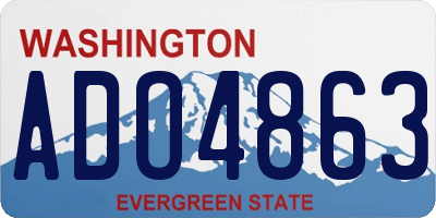 WA license plate ADO4863