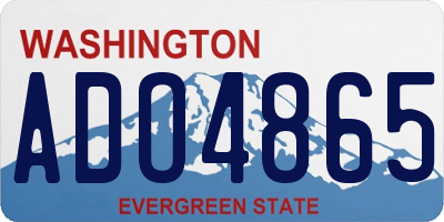 WA license plate ADO4865