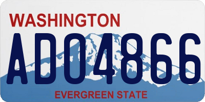 WA license plate ADO4866