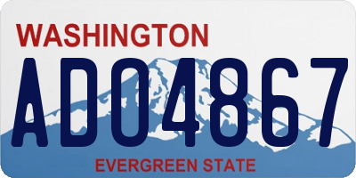 WA license plate ADO4867