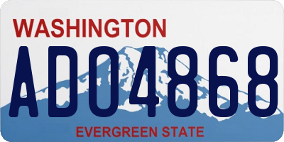 WA license plate ADO4868